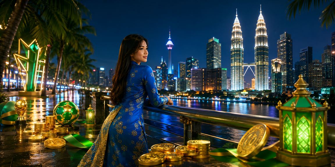 Pengguna wanita berbaju kurung menggunakan platform pertaruhan dalam talian di Kuala Lumpur